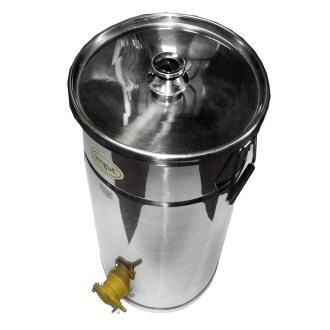 Stáčecí nerez nádoba 100 kg - plast kohout